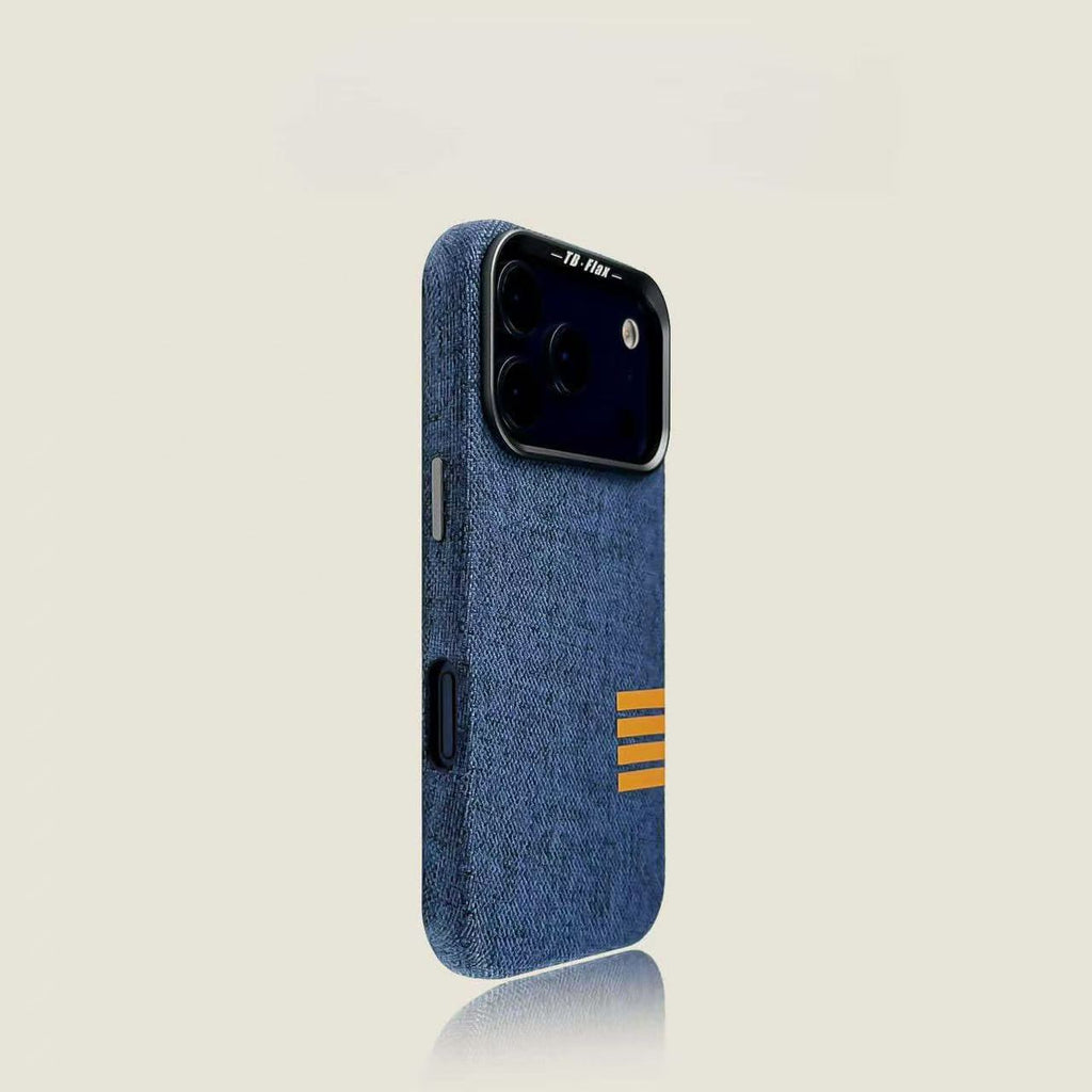 Linen-textured full-wrap magnetic phone case