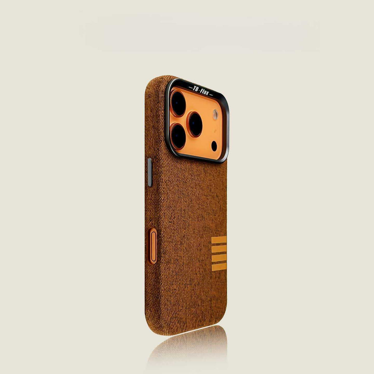 Linen-textured full-wrap magnetic phone case