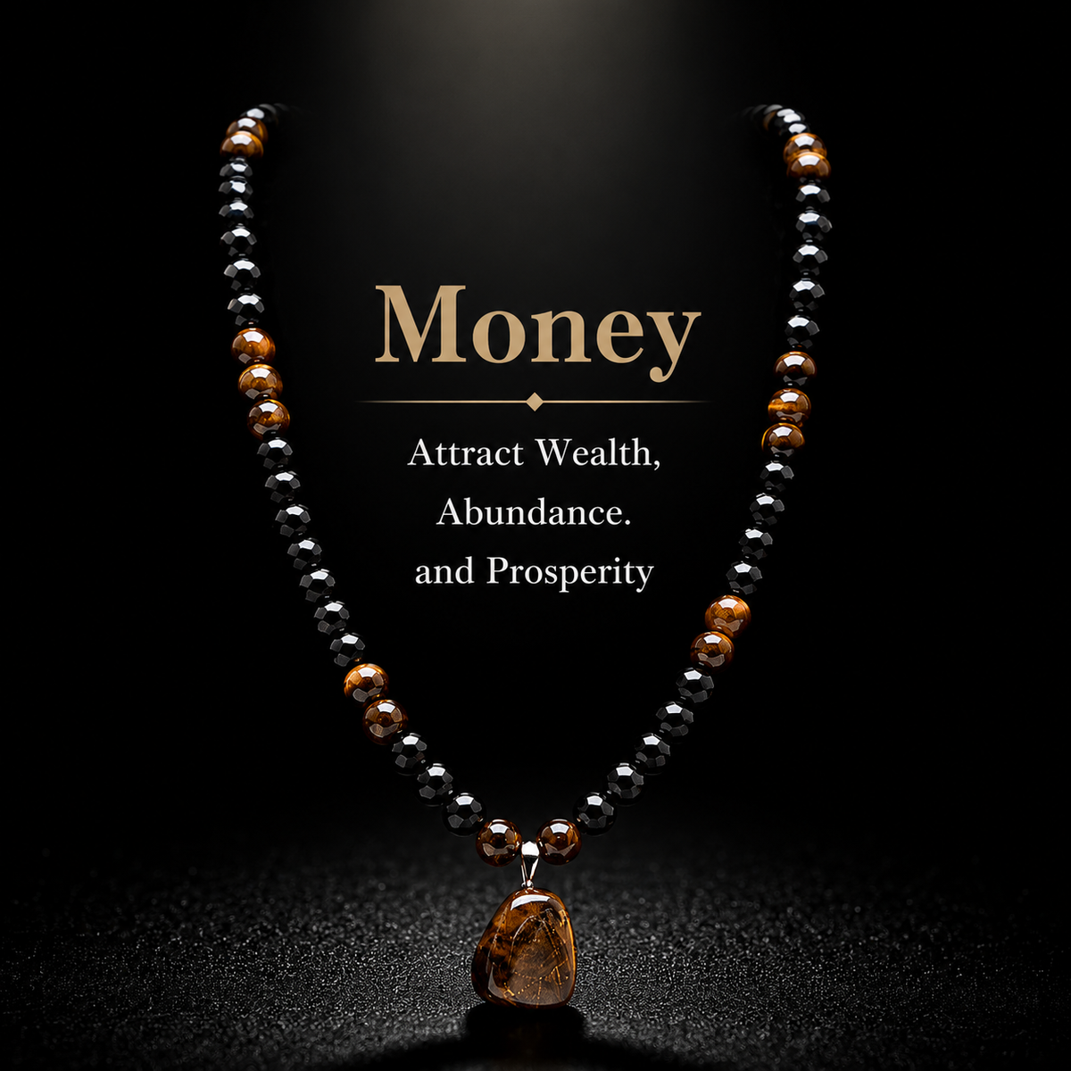 Arpurraina Feng Shui Money Attraction Necklace & Bracelet Set – Green Aventurine & Tiger Eye Pendant Healing Crystal Stone