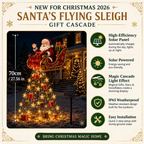 🧑‍🎄✨2026 New Santa‘s Flying Sleigh Gift Cascade-Solar Christmas Garden Light