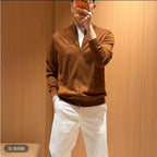 2026 Fall/Winter Old Money–Style Knit Cardigan with a Two-Way Zipper