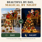 🧑‍🎄✨2026 New Santa‘s Flying Sleigh Gift Cascade-Solar Christmas Garden Light