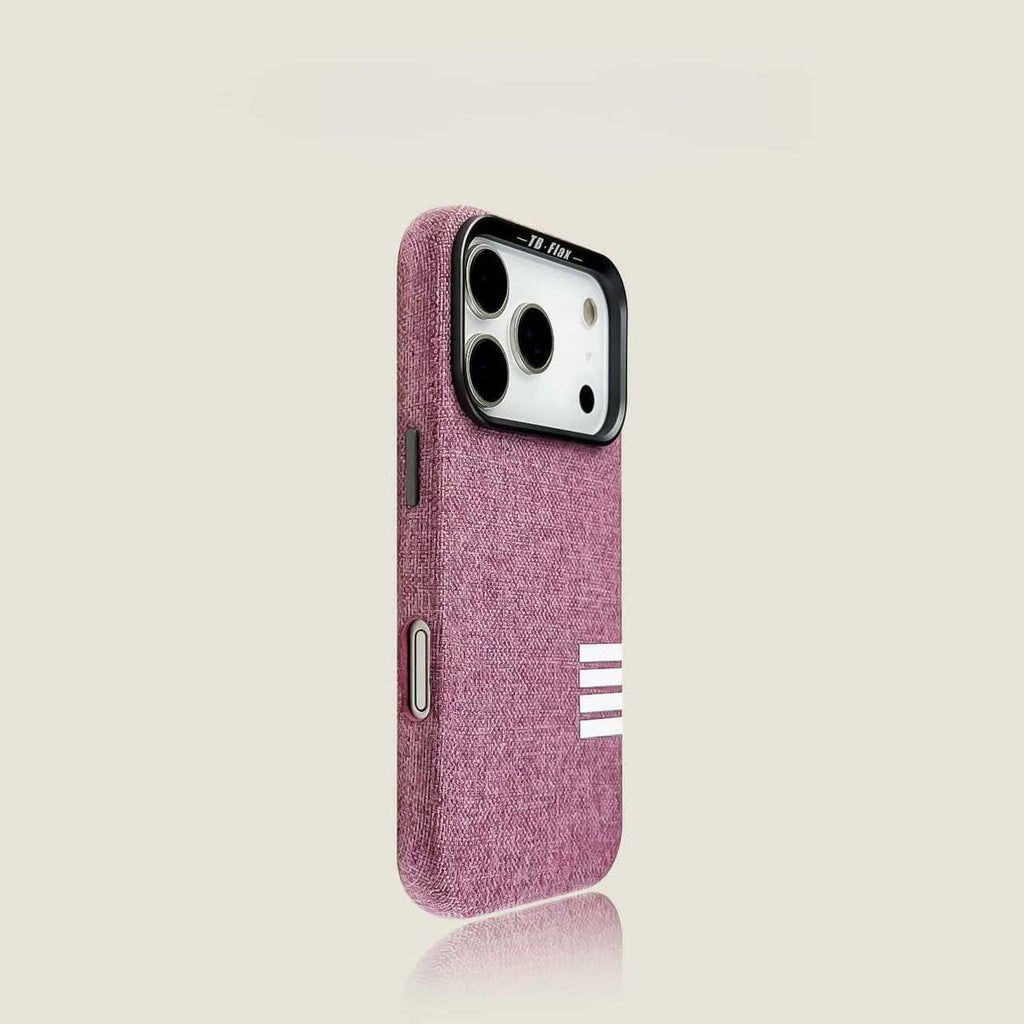 Linen-textured full-wrap magnetic phone case