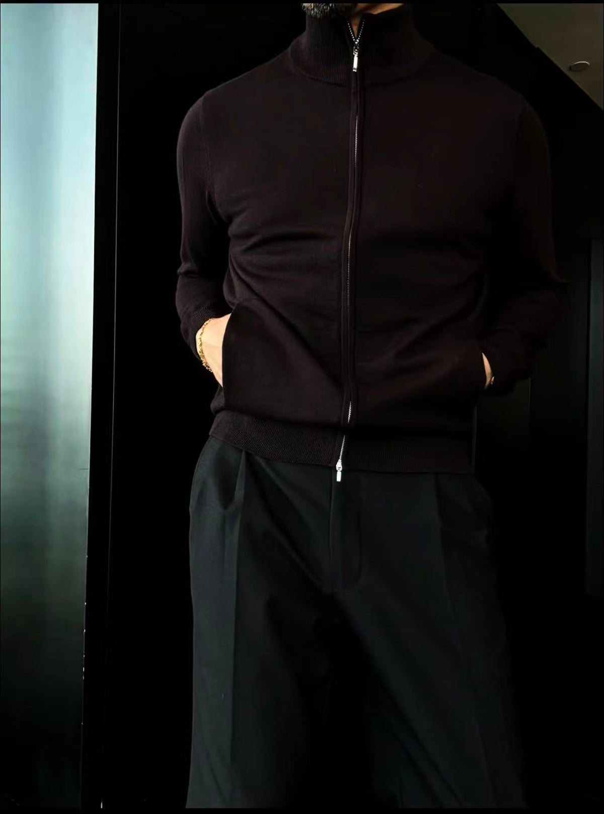 2026 Fall/Winter Old Money–Style Knit Cardigan with a Two-Way Zipper