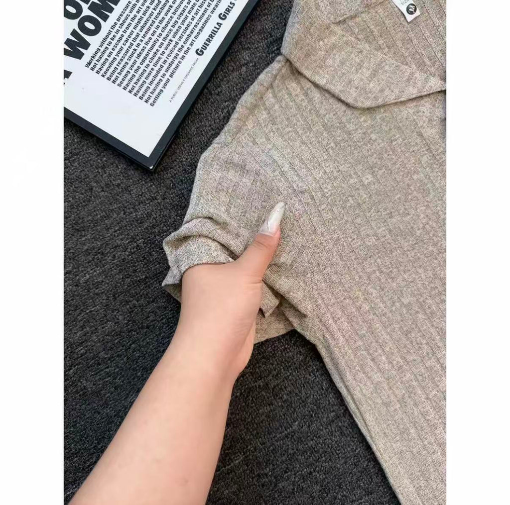 Old Money Style Wind-Textured Vertical-Striped Loose-Fit Lapel Polo Shirt