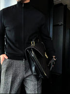 2026 Fall/Winter Old Money–Style Knit Cardigan with a Two-Way Zipper