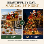 🧑‍🎄✨2026 New Santa‘s Flying Sleigh Gift Cascade-Solar Christmas Garden Light
