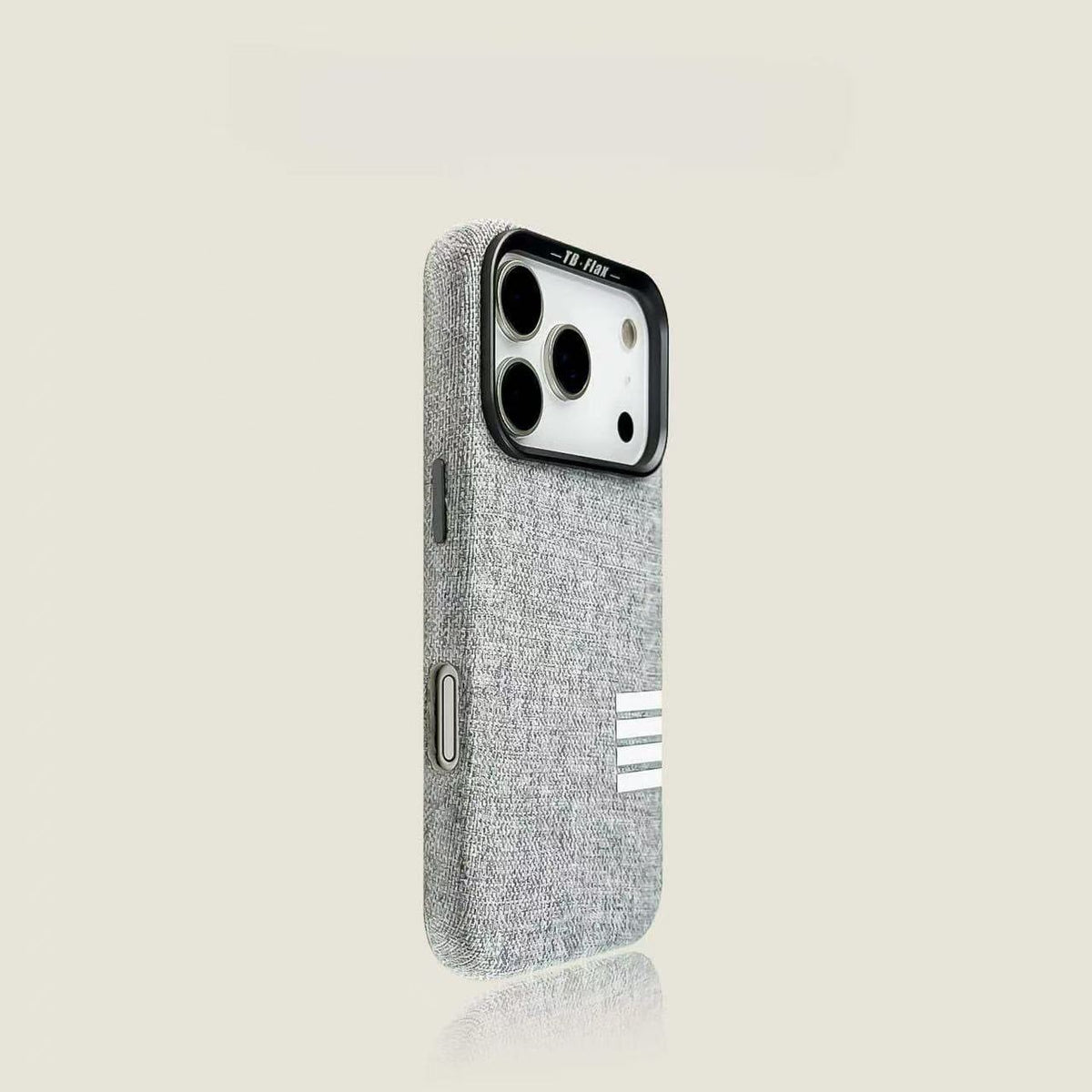 Linen-textured full-wrap magnetic phone case