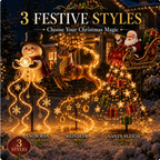 🧑‍🎄✨2026 New Santa‘s Flying Sleigh Gift Cascade-Solar Christmas Garden Light