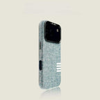 Linen-textured full-wrap magnetic phone case