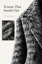 Textured Double-Breasted Long Coat